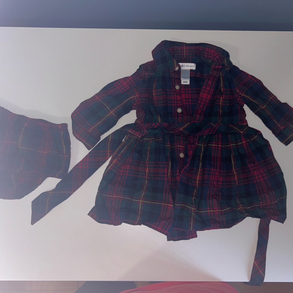 Ralph Lauren Plaid Dress with Matching diaper cover